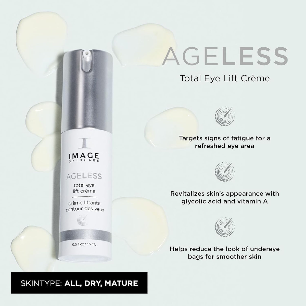 Ageless Total Eye Lift Cream - 0.5 oz Anti-Aging Eye Treatment