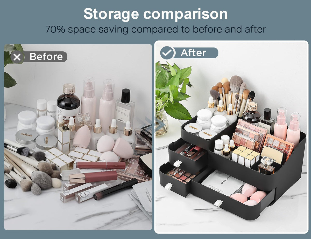 Large Perfume Organizer with Drawers - Men's Vanity Storage & Decor