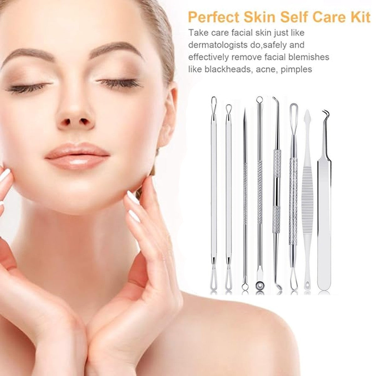 Blackhead Remover Kit with 16 Stainless Steel Comedone Extractors for Acne & Pimple Treatment