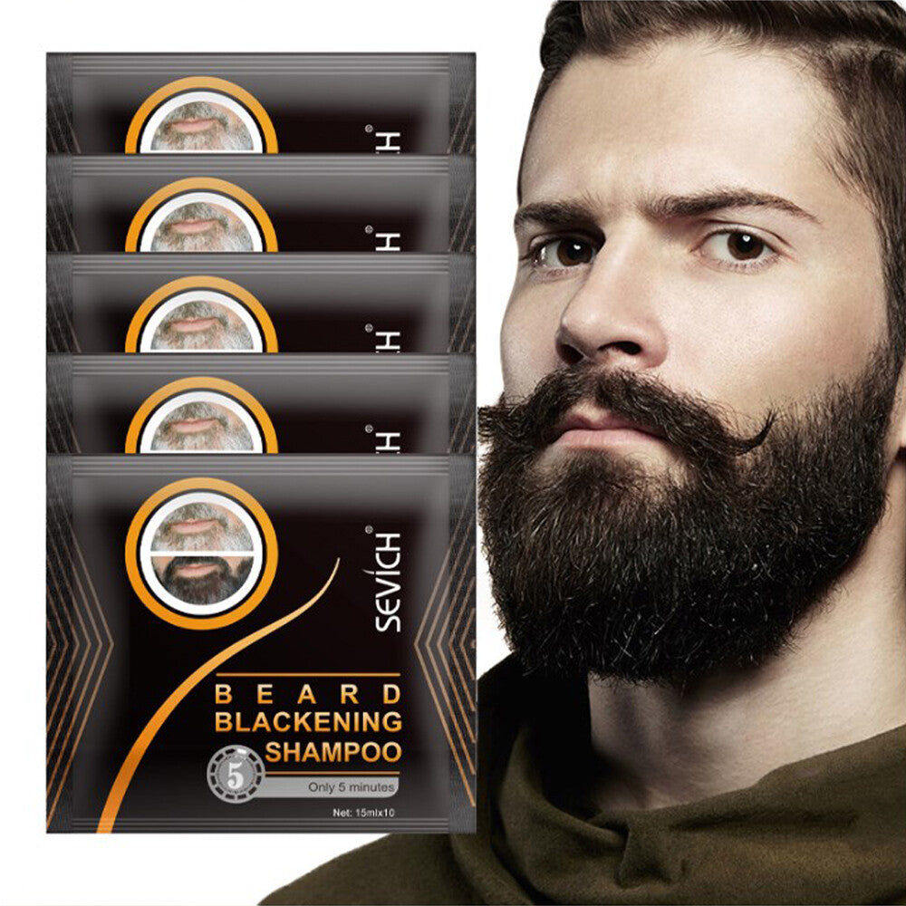 Black Beard Hair Color Dye Shampoo - Ammonia-Free