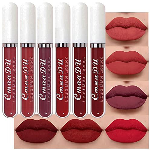 Long-Lasting Matte Lipstick Set with 6 Colors - Gift Pack, Natural Formula