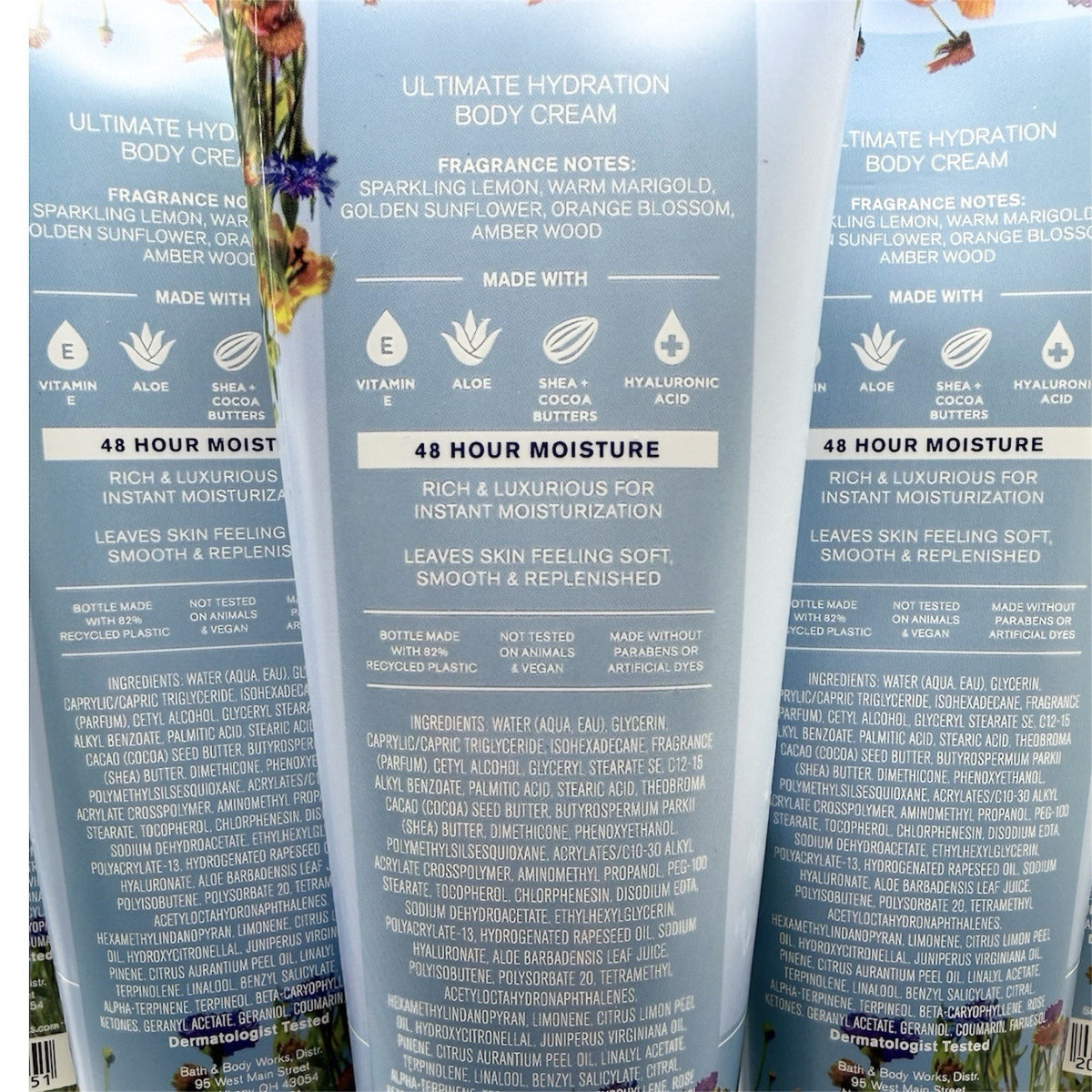 Five (5) Bath & Body Works COUNTRY CHIC Ultimate Hydration Cream 8 oz
