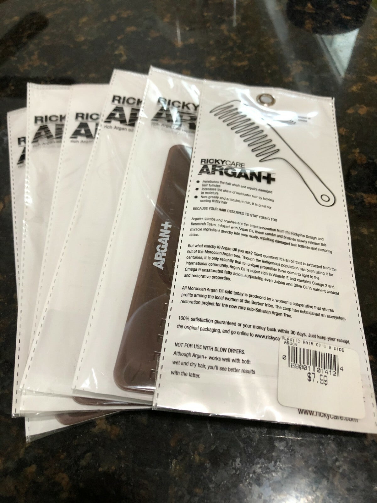 Argan Hair Comb Set of 4 - Styling & Detangling Hair Combs