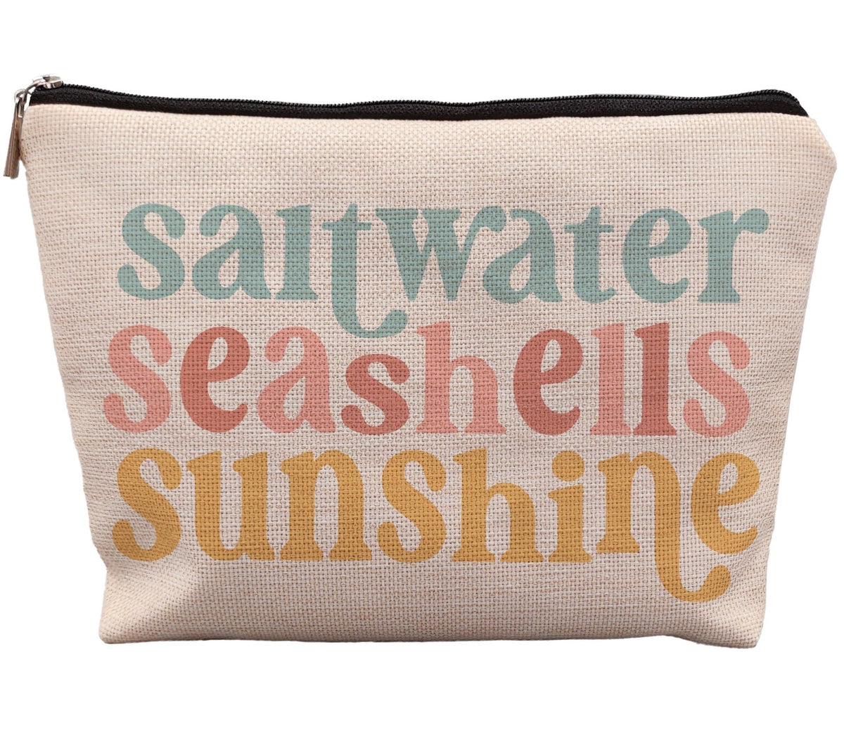 Beach Makeup Bag with Seashell Design - Travel Cosmetic Pouch for Women