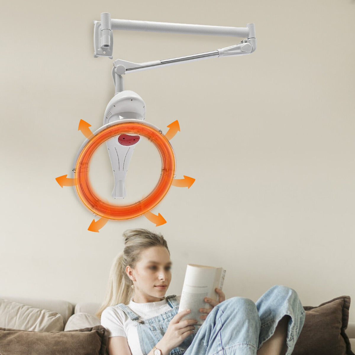Wall-Mount 360° Rotating Hair Dryer for Salon Hair Treatments