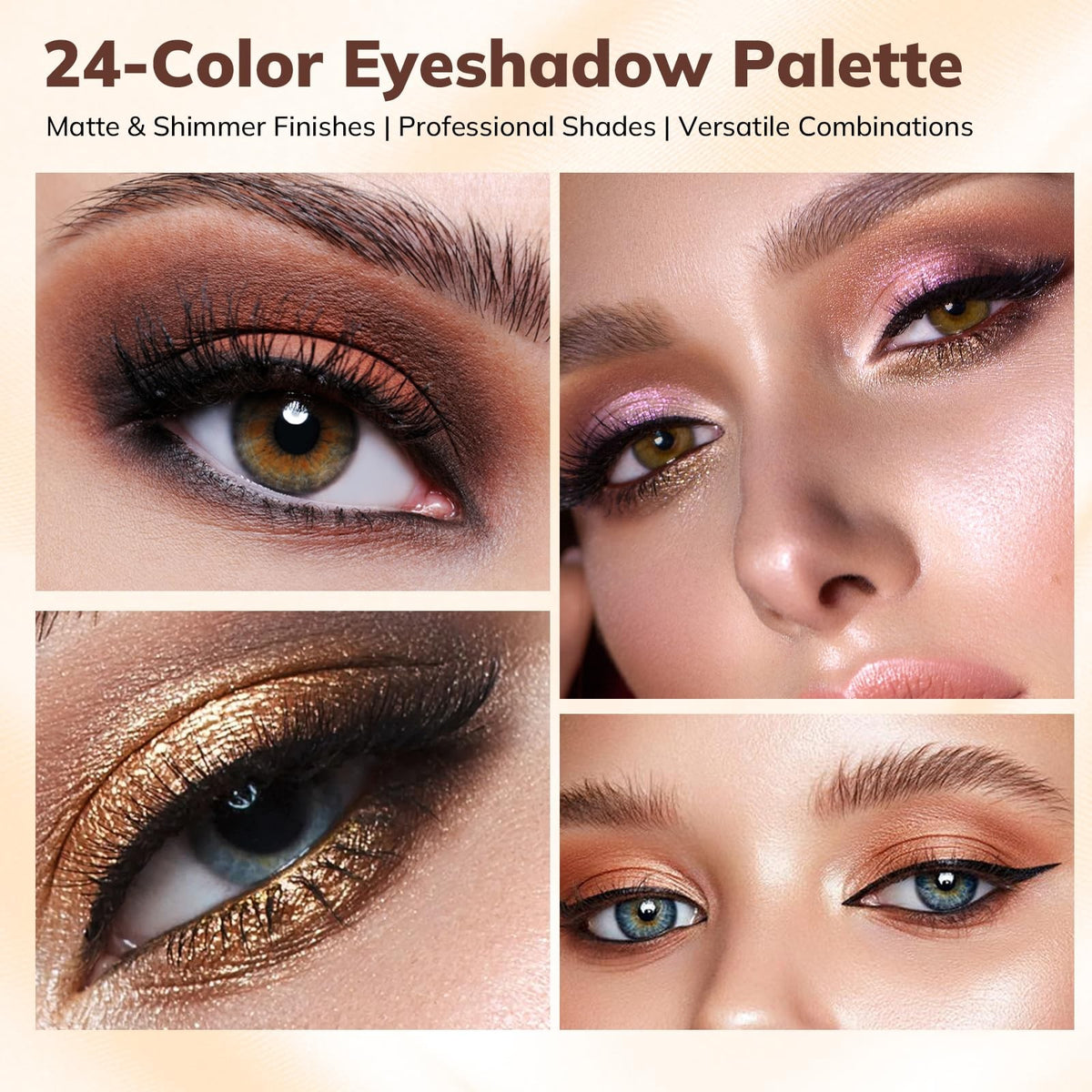All-in-One Makeup Kit for Beginners - 24 Eyeshadows, Blush, Concealer, Highlighter