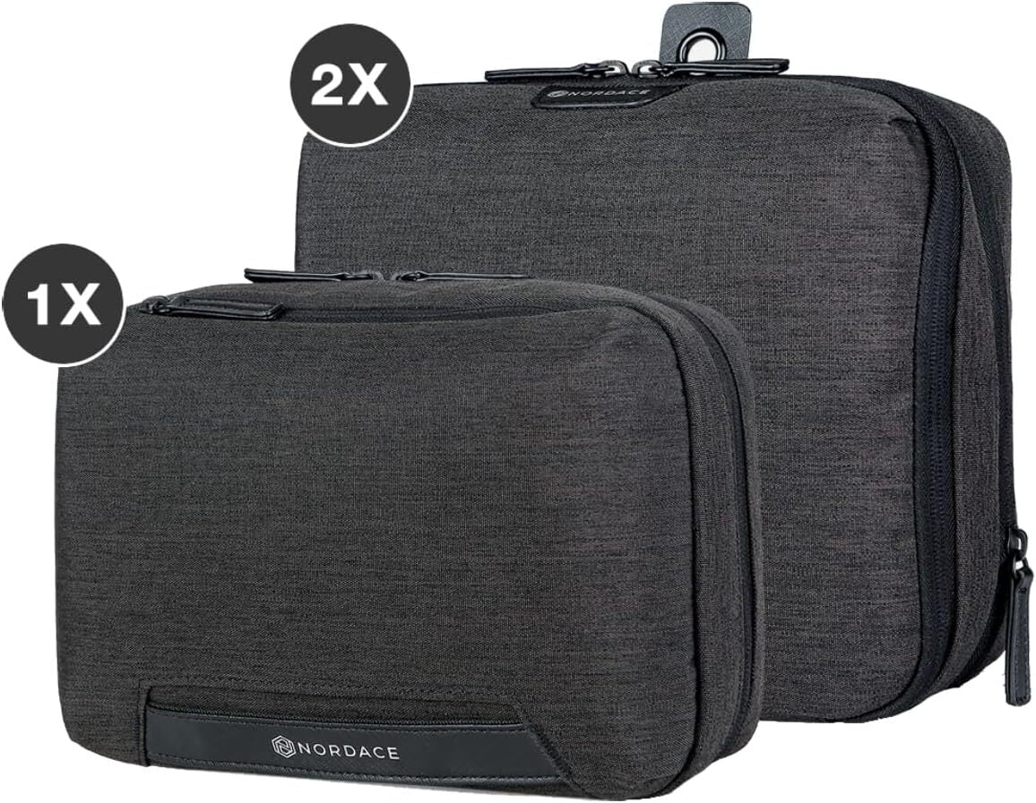 Travel Packing Organizers Set for Men and Women - 2 Medium Black Cubes