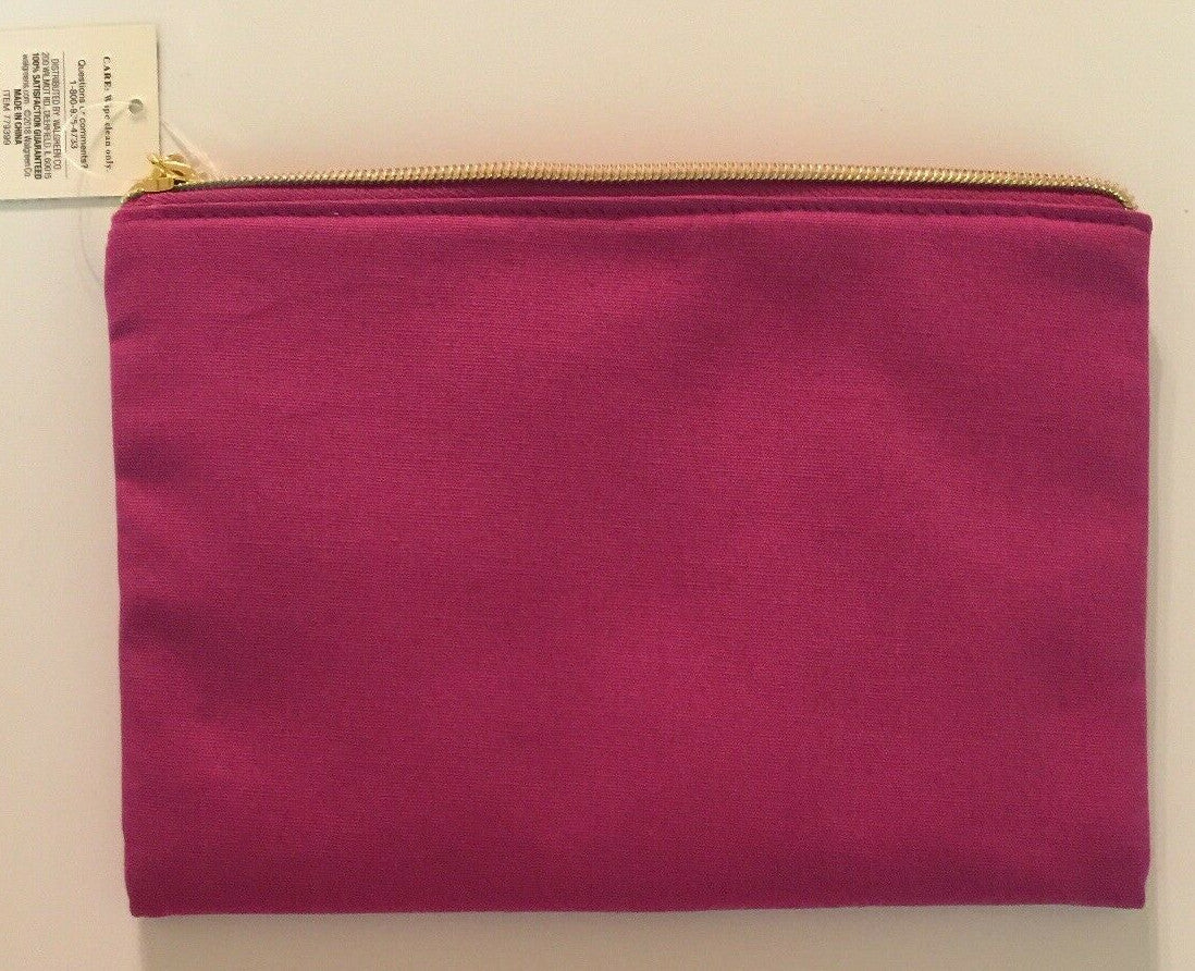 Multi Color Heart Makeup Bag Cosmetic Travel Pouch with Gold Hardware