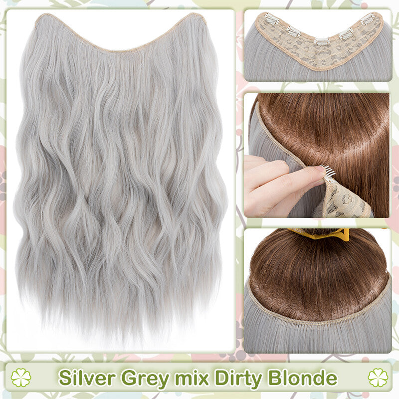 One Piece Clip-In Hair Extensions 3/4 Full Head V-Shaped Hairpiece Multiple Colors & Lengths