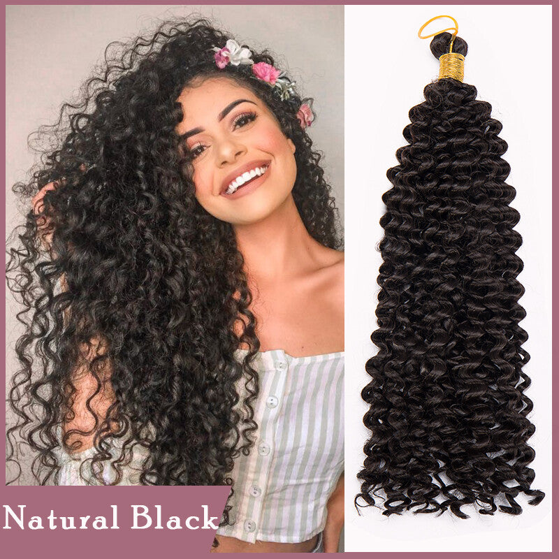 Water Wave Crochet Hair Extensions - Ombre Deep Curl Synthetic Braiding Hair