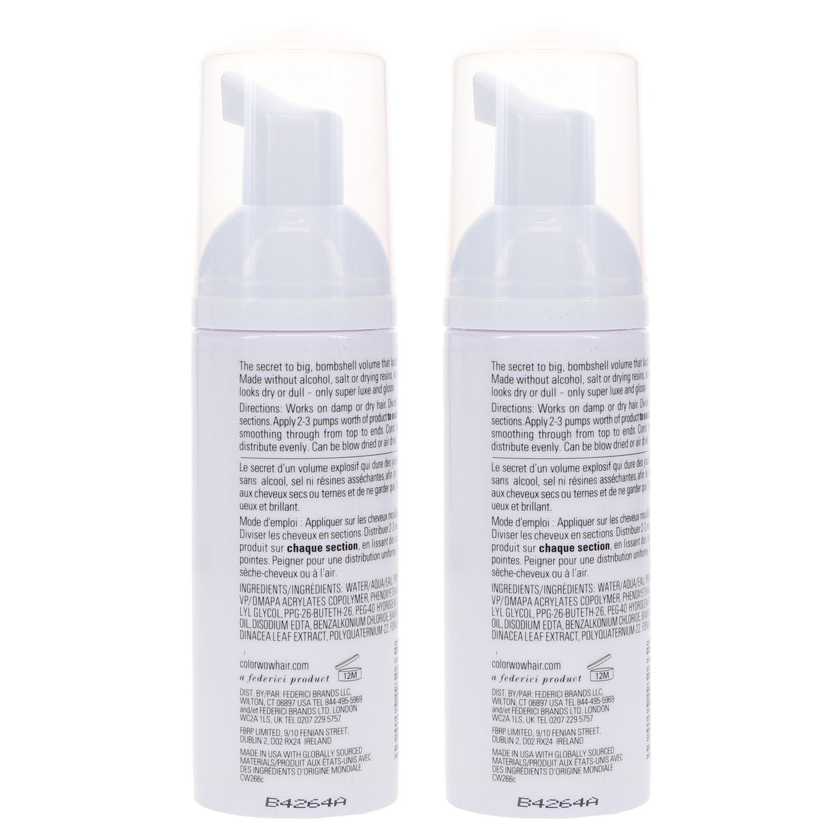Large Volumizing Hair Foam - 1.67 oz Pack of 2 for Thick Glossy Locks