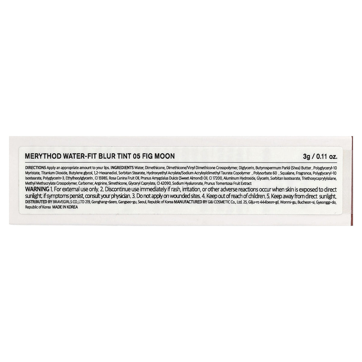 Water Fit Blur Tint - Fig Moon, Waterproof Lip Color, 0.11 oz