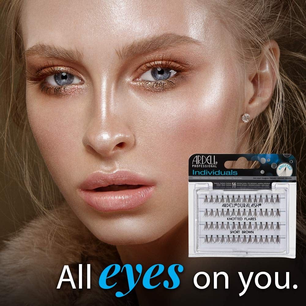 Short Brown Individual False Eyelashes - Natural Volume & Length