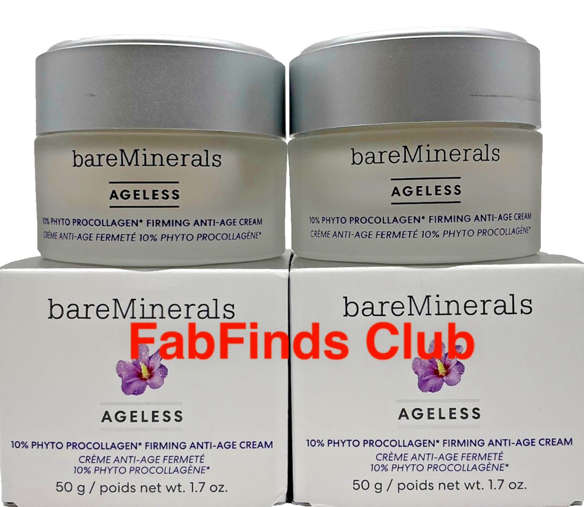 BareMinerals Ageless Phyto Procollagen Firming Anti-Age Cream Set - 2 Full Size 1.7oz