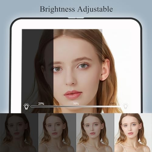 Rechargeable Travel Makeup Mirror with 72 LED Lights - Compact & Portable