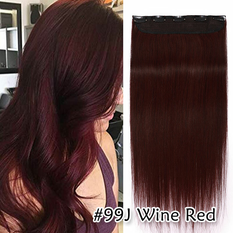 Remy Human Hair Extensions Clip-In Full Head Set - Natural & Highlight Colors