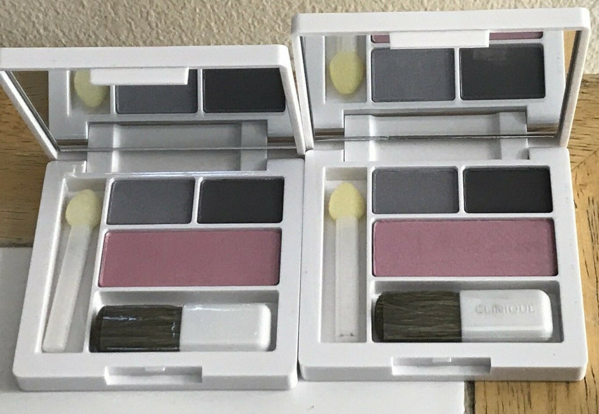 Clinique Eye Shadow Duo Grey Matters & Blush Iced Lotus Set