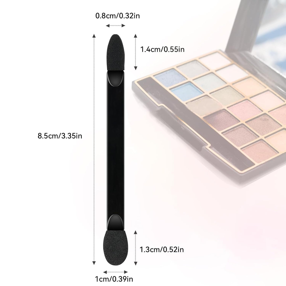 Disposable Dual-Side Eyeshadow Brush Set - 50 Pack, Single Use Cosmetic Tools