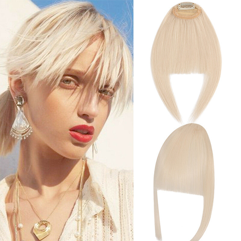 Clip-In Thin Neat Bangs Hairpiece for Front Fringe Hair Extensions