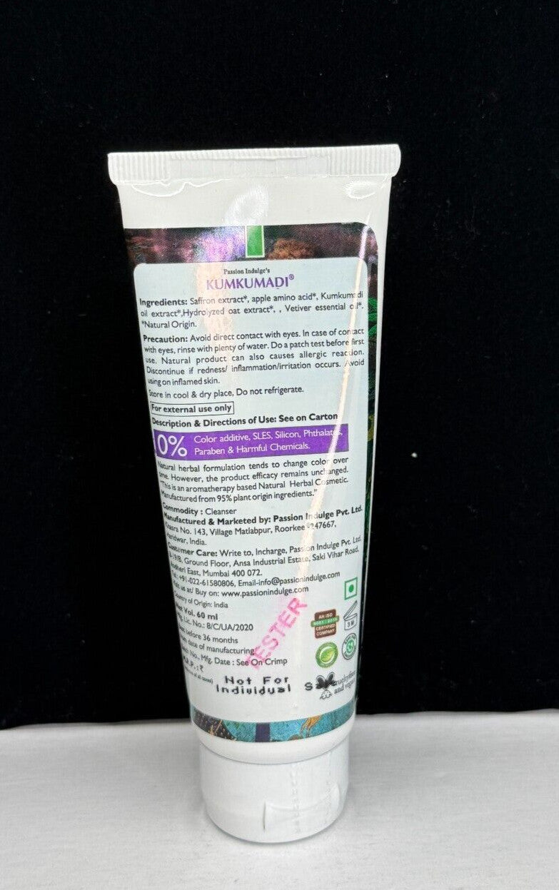Passion Indulge Kumkumadi Facial Cleanser 60ml - New & Authentic