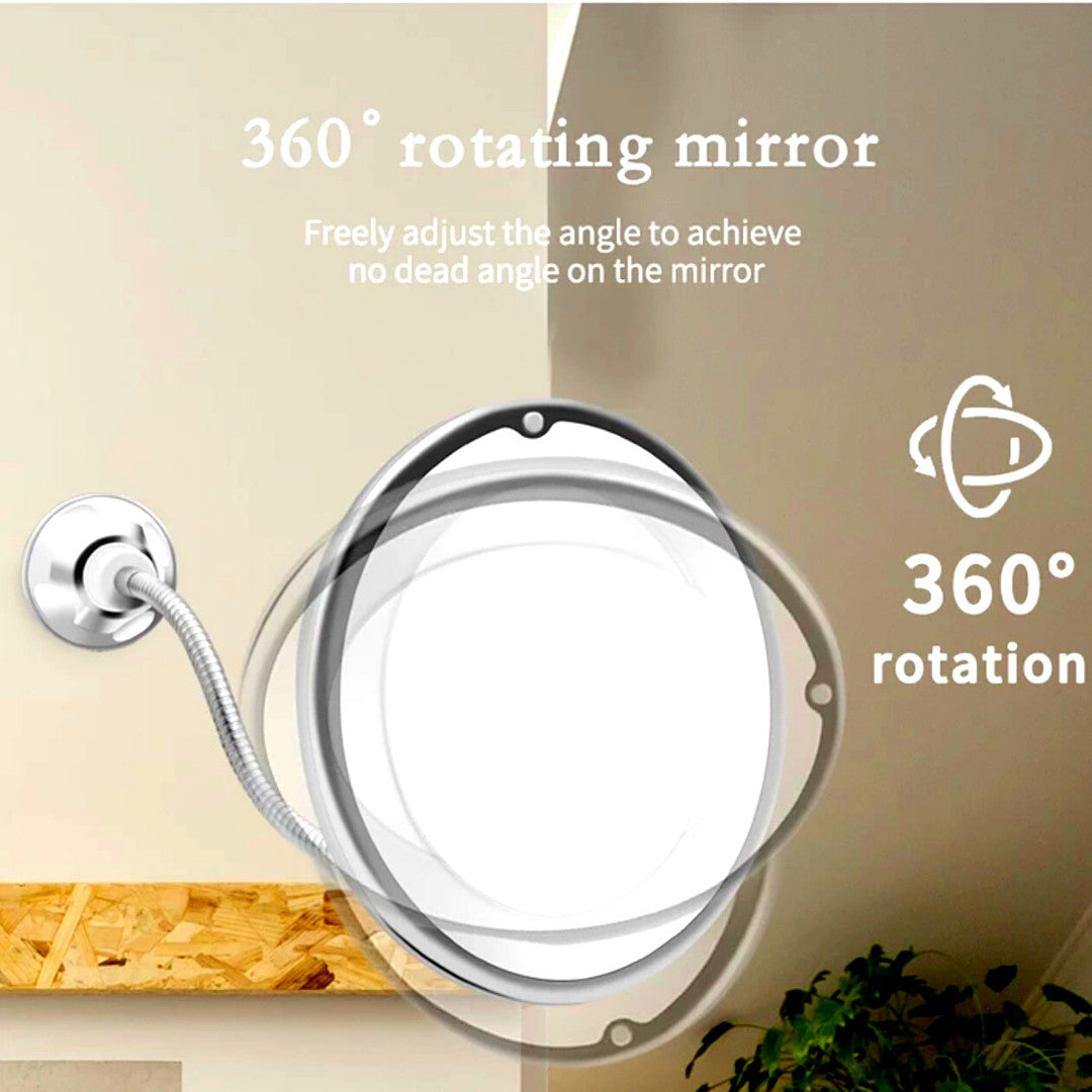 Magnifying Makeup Mirror with LED Light and Flexible Gooseneck 10x Zoom