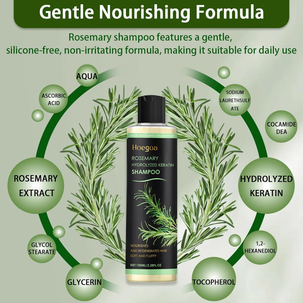 Organic Rosemary Hair Growth Shampoo for Thicker, Healthier Hair - 3 Pack