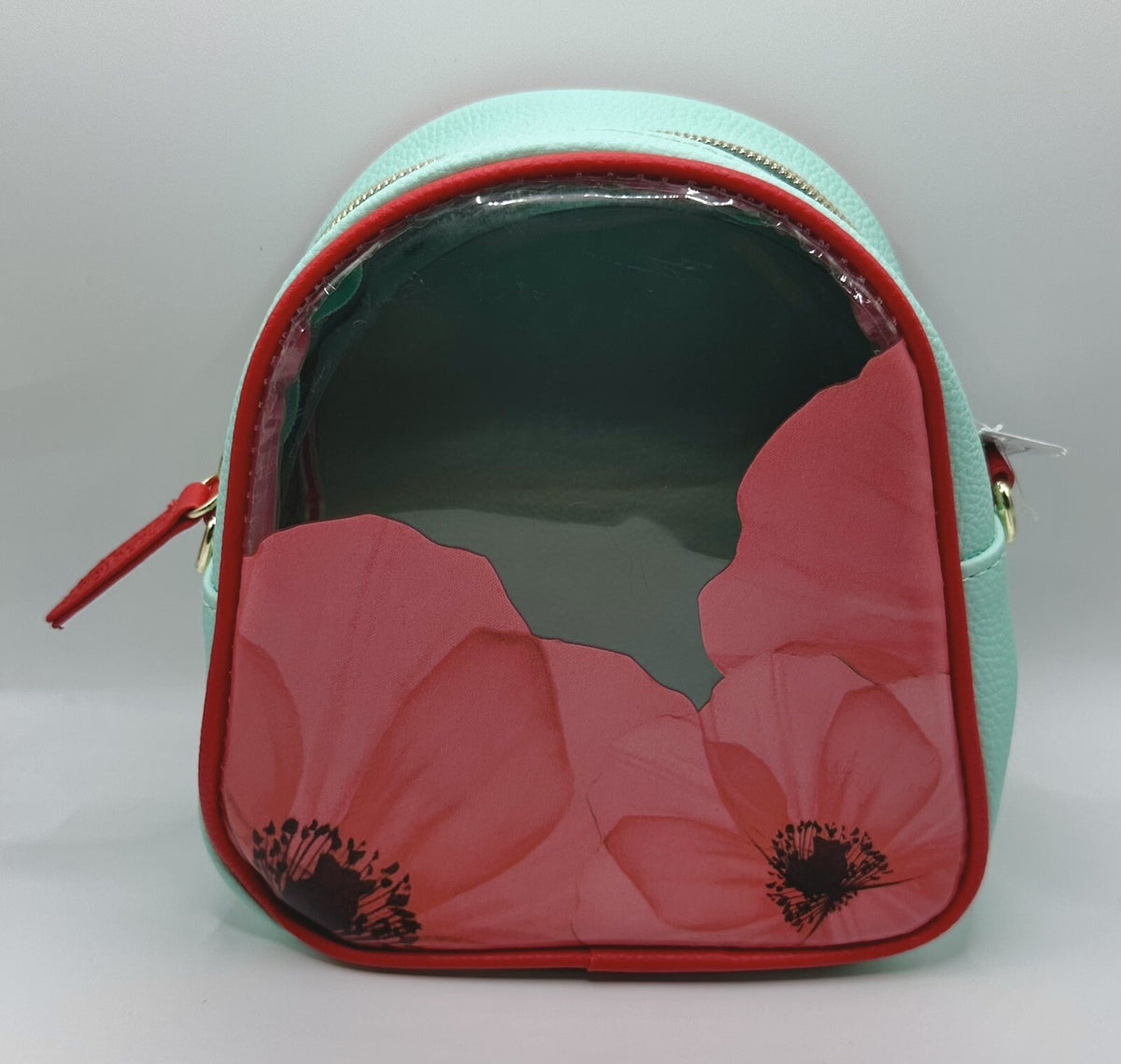 Crossbody Cosmetic Bag with Detachable Strap - Floral Poppy Design