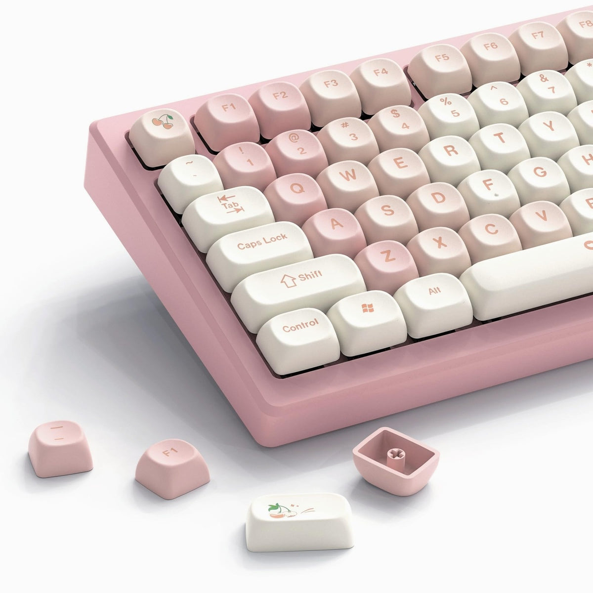 Pink Keycap Set for Mechanical Keyboard - PBT Dye-Sublimation Custom Keycaps