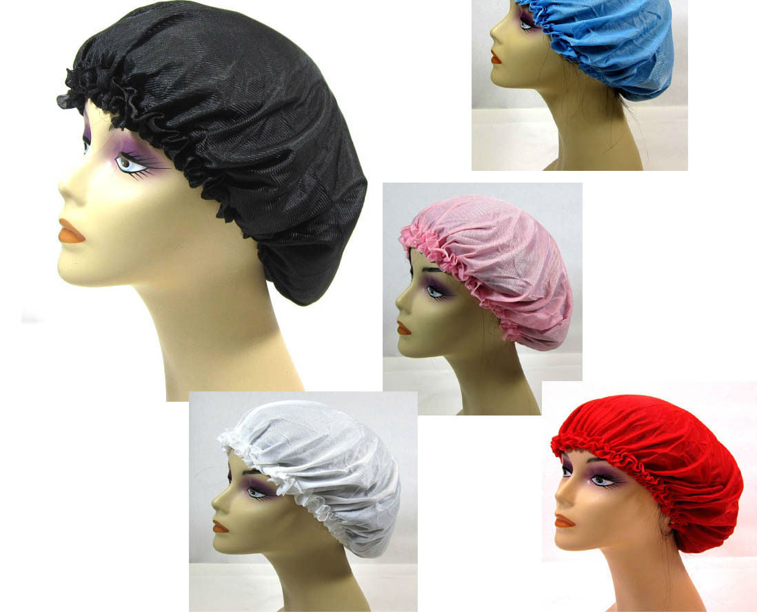LOT OF 2 HAT--X- LARGE SATIN SLEEP CAP ELASTIC- LH1202