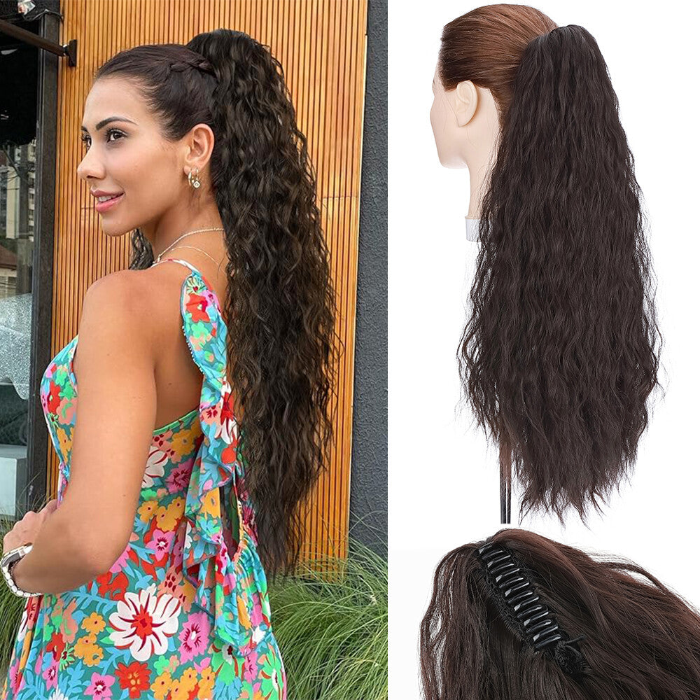 Thick Clip-In Ponytail Hair Extension Wavy Natural Look - All Colors