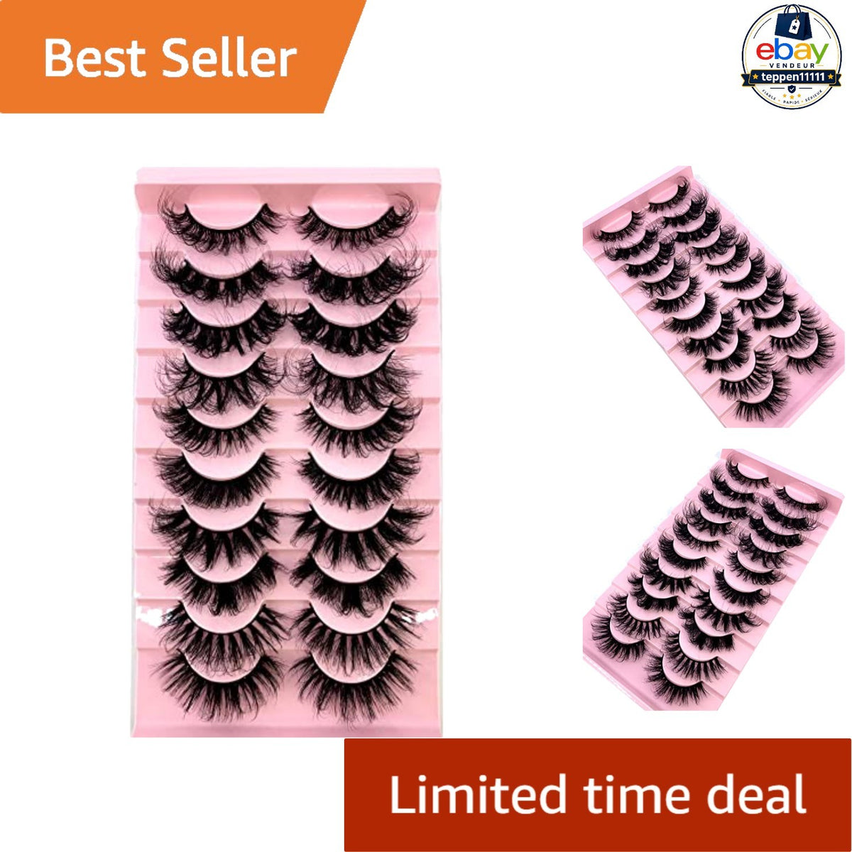 Cruelty-Free 3D Mink Eyelashes with Winged Elongated Thick Design
