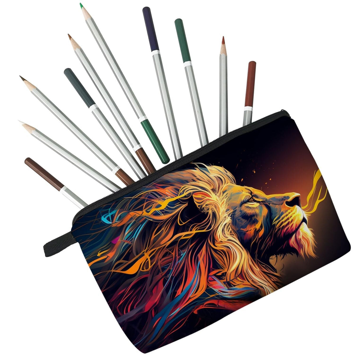 Lion Makeup Bag Small Travel Cosmetic Organizer Zipper Pouch for Women & Girls