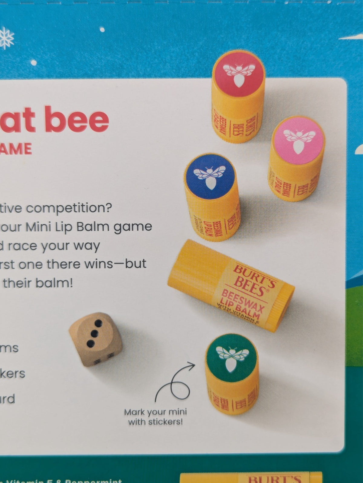 Follow That Bee Board Game with Lip Balm Set, Stickers & Dice - Burt's Bees