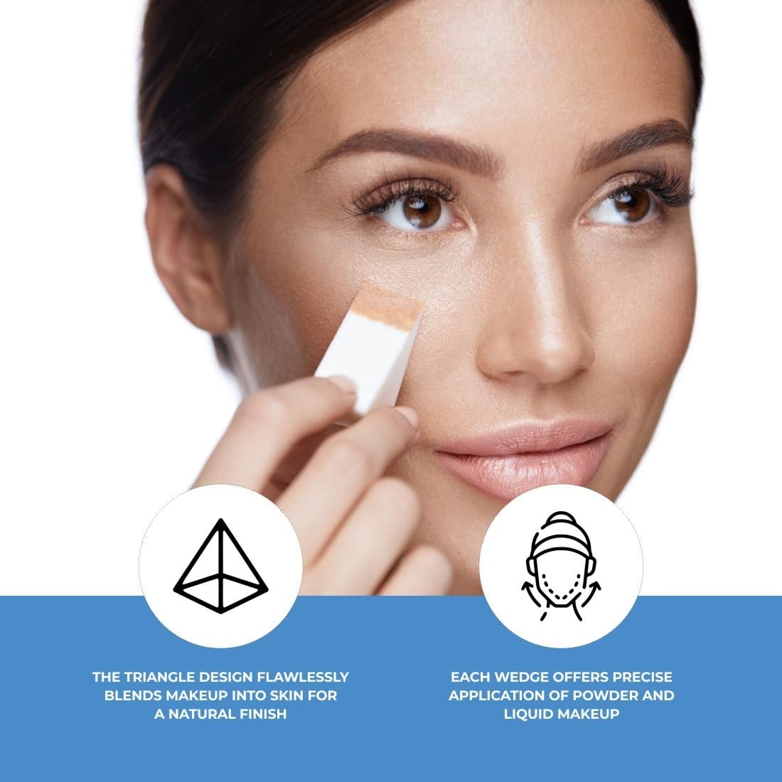 Makeup Wedges - Latex-Free Foam Blenders for Powder & Liquid Application, 100 Pack