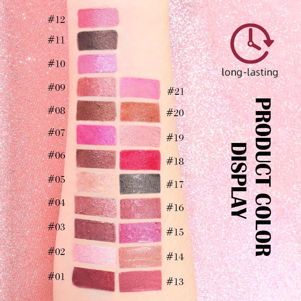 2-in-1 Metallic Lipstick & Lip Liner Set - Vegan & Cruelty-Free, 20pcs