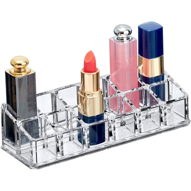Acrylic Lipstick Organizer 12-Grid Desktop Makeup Storage Display