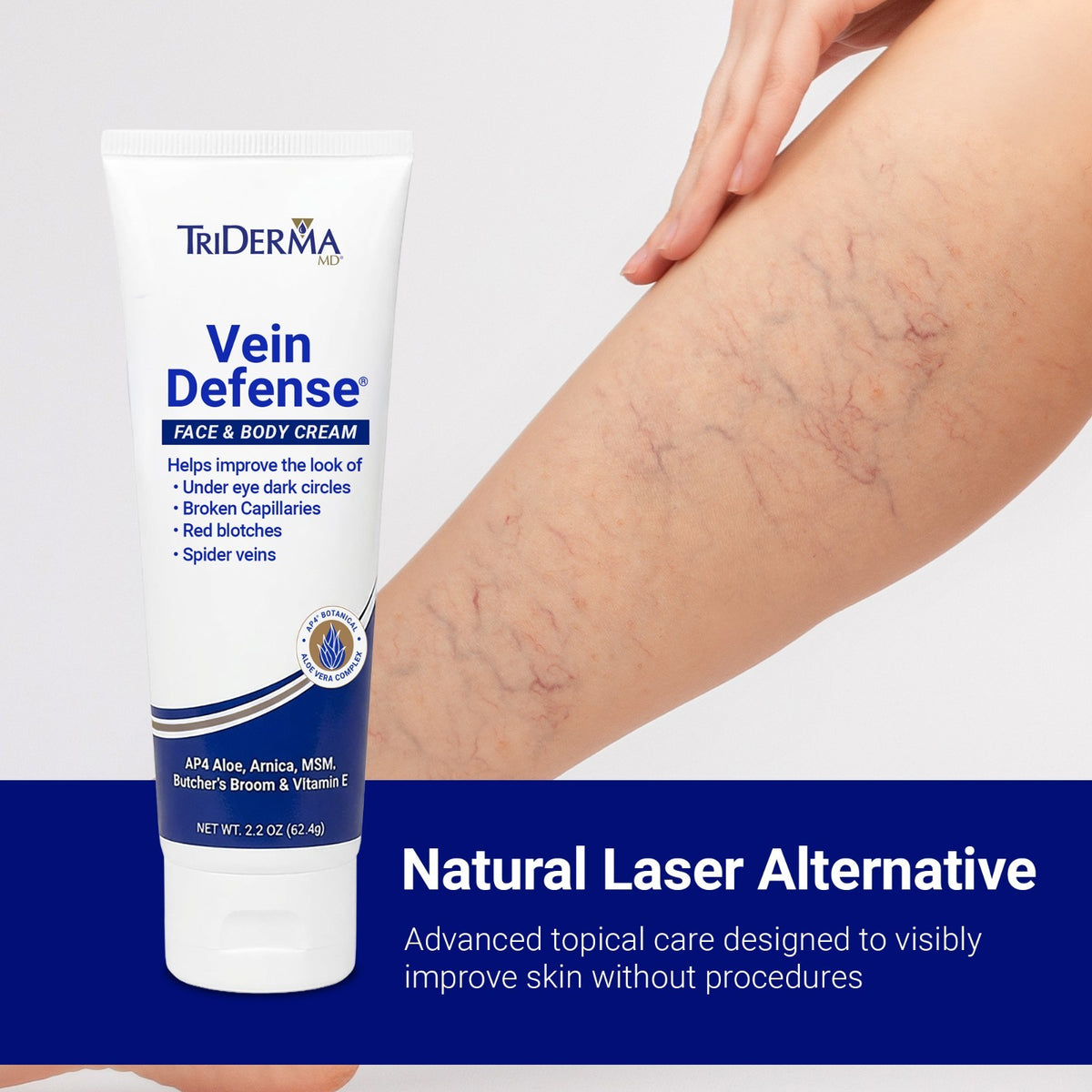Vein Defense Face & Body Cream for Redness & Spider Veins - 4 oz