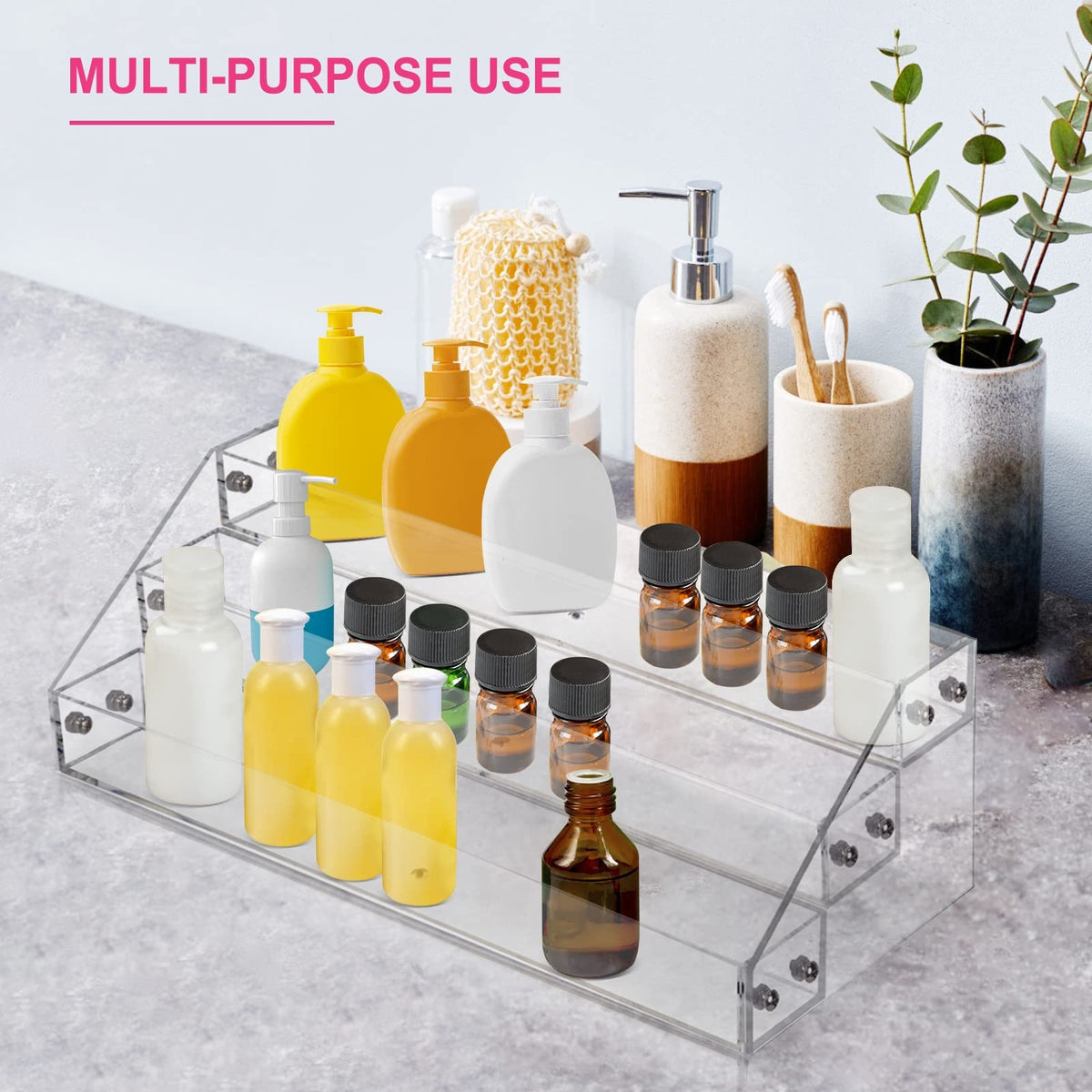 Acrylic Nail Polish Organizer Rack - 3 Tier Storage for 36 Bottles