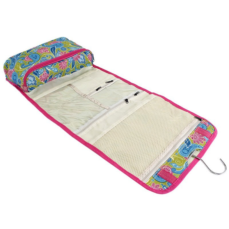 Travel Cosmetic Bag Organizer Pouch with Hanging Hook & Multiple Pockets