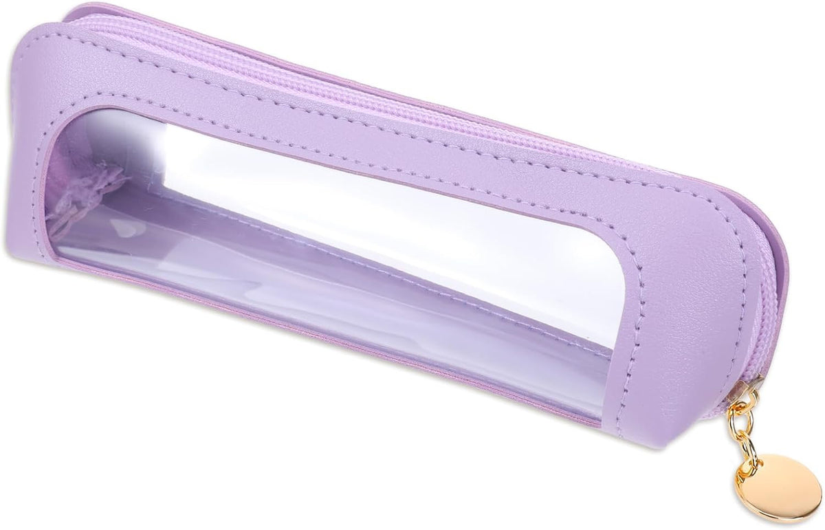 Small Clear Makeup Pouch with Zipper - Portable Travel Cosmetic Bag for Women