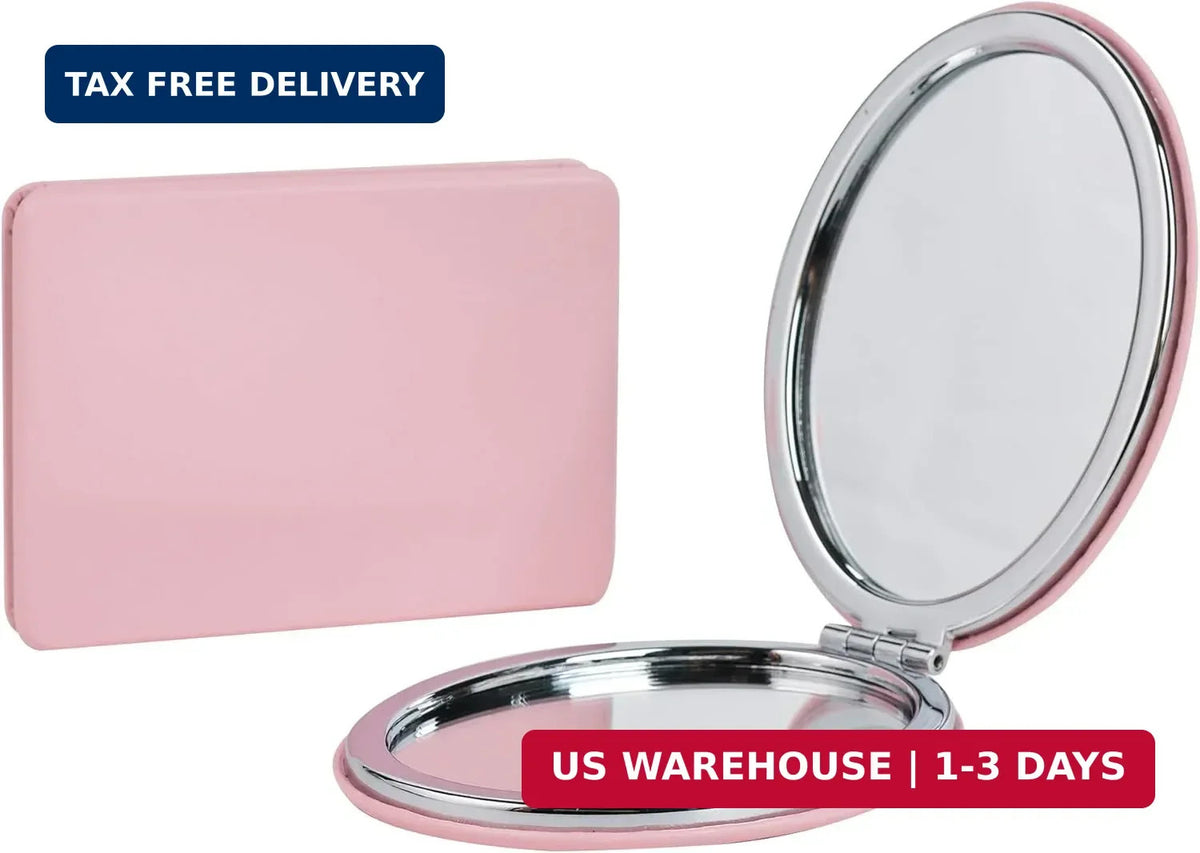 Portable Double-Sided Compact Mirror with 1X/3X Magnification - Small Travel Vanity Mirror