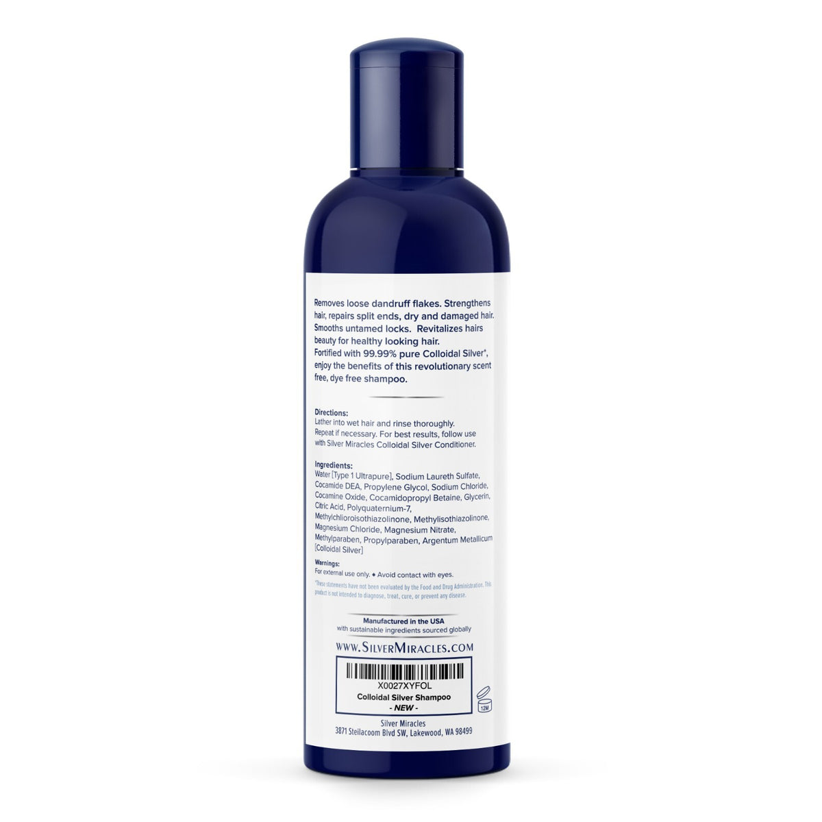 Colloidal Silver Shampoo by Silver Miracles — 8 oz, Unscented