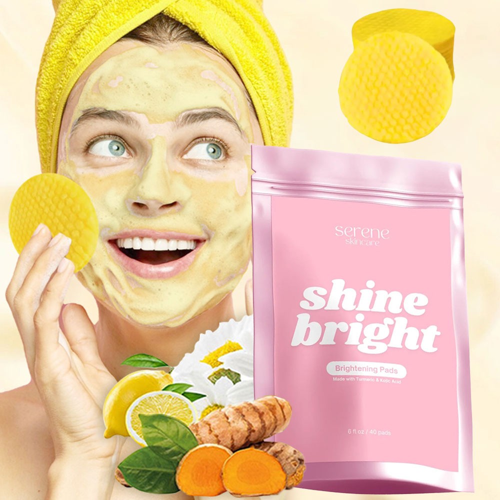 Turmeric Kojic Acid Cleansing Pads for Brightening & Exfoliating - Sensitive Skin Friendly