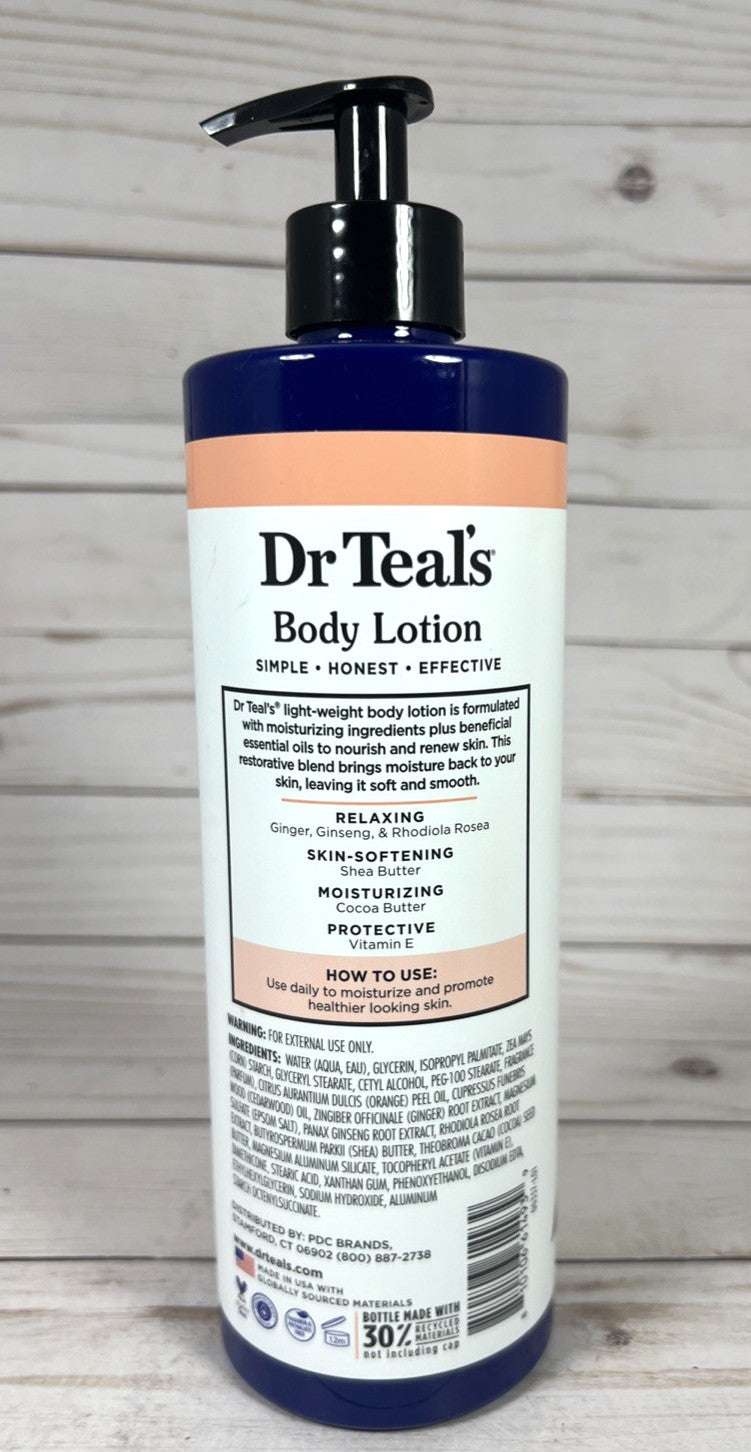 Dr Teal's Body Lotion Stress Release Ginseng Ginger Rhodiola Roses