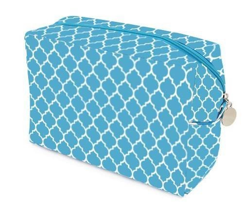Turquoise Microfiber Cosmetic Tote Makeup Bag Travel Organizer