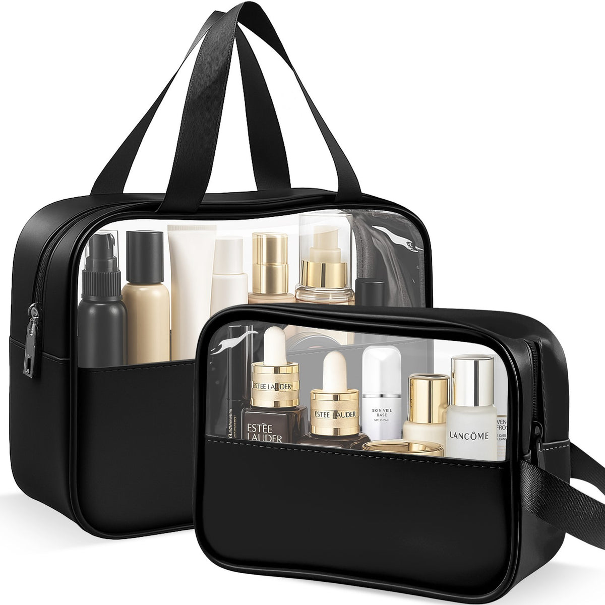 TSA Approved Clear Toiletry & Makeup Bags Set Travel Organizer
