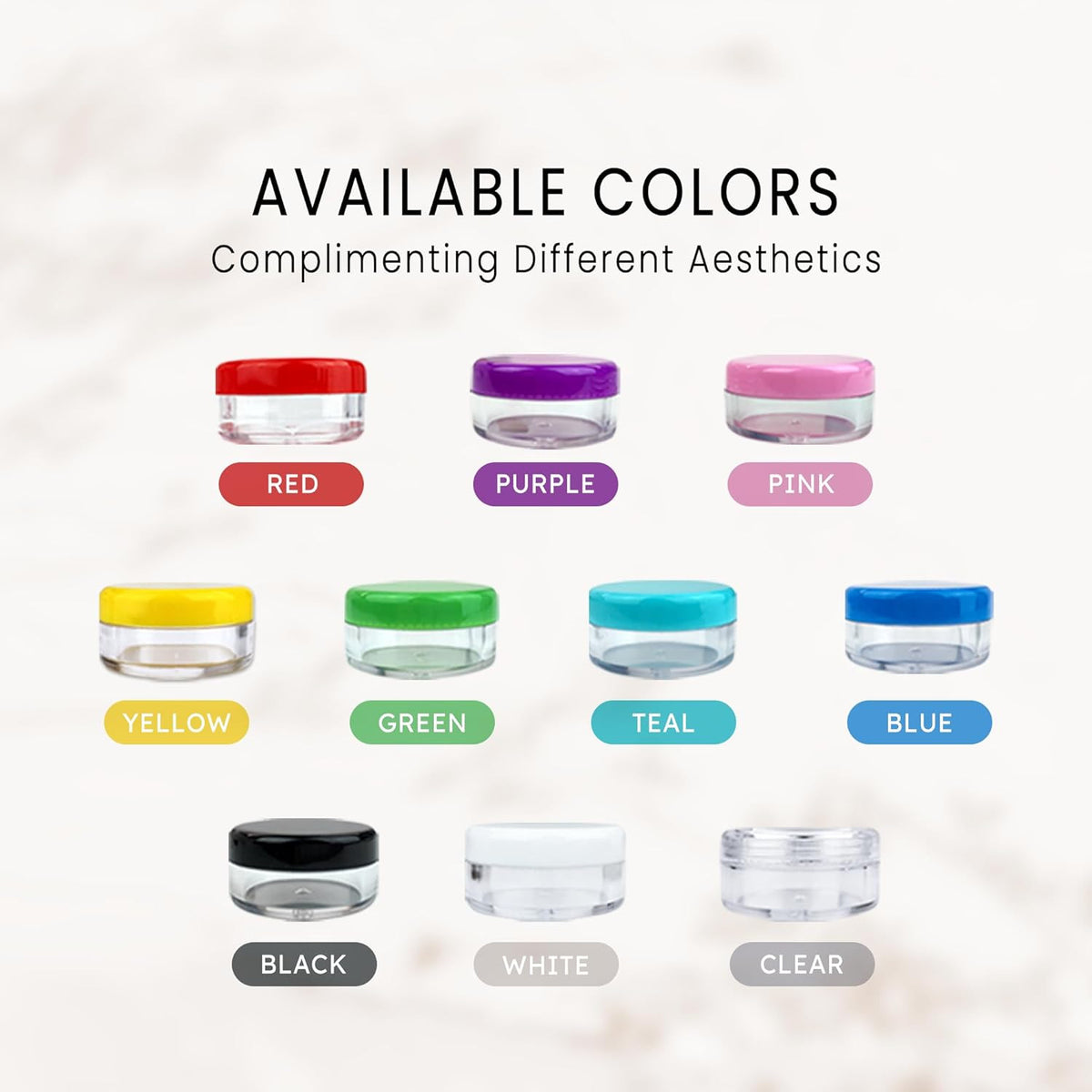 50 Clear Acrylic Reusable Cosmetic Jars 5ml - Small Round Storage Containers