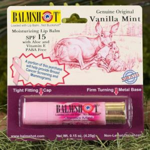 Two Shotgun Shell Lip Balms SPF 15 - Vanilla Mint & Classic Flavors, Natural Oils, Made in USA