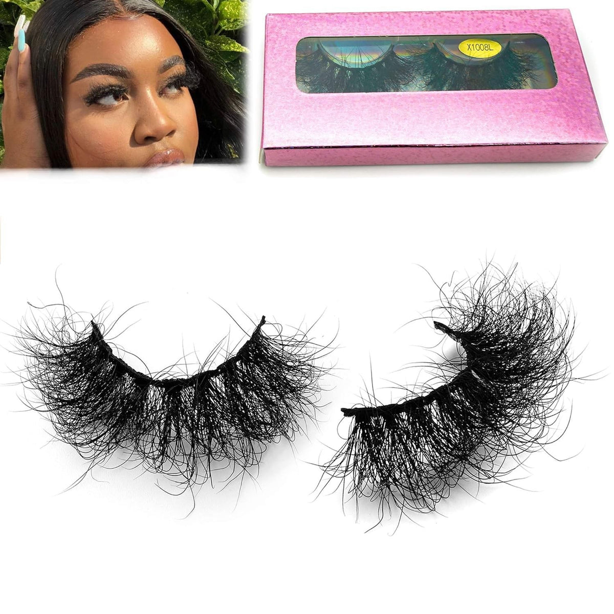 Dramatic 25mm Fluffy Mink False Eyelashes - Natural, Reusable, Hand Made