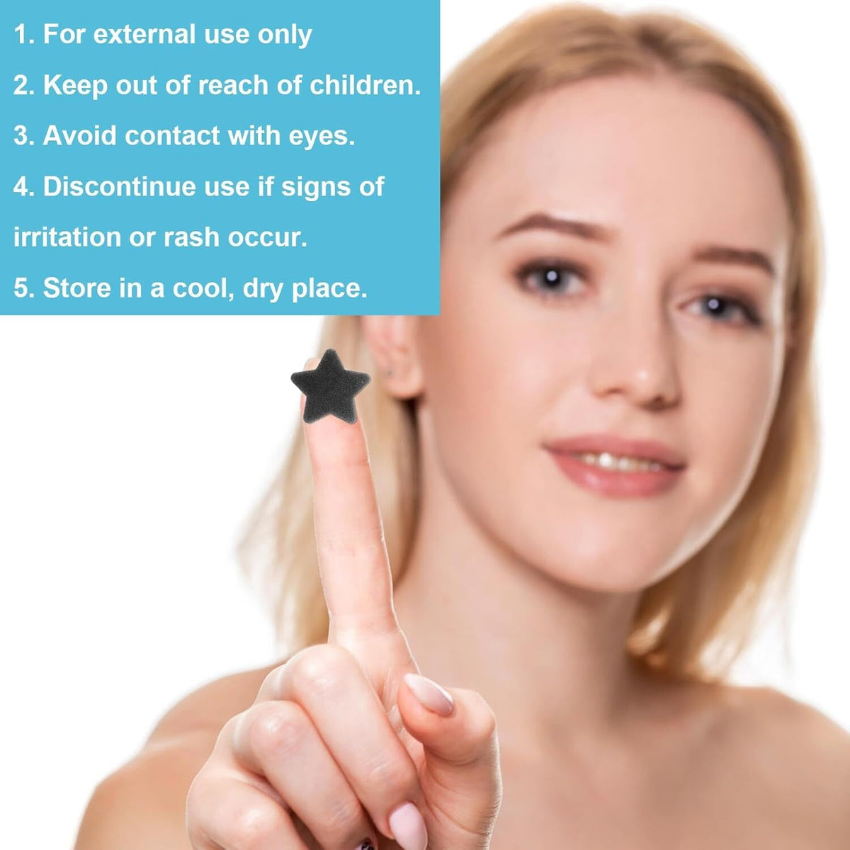 600 Pcs Black Acne Patches Set with Multiple Sizes & Star Shapes